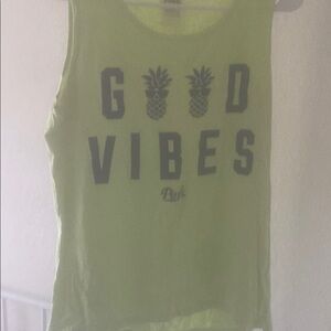 PINK Victoria's Secret Neon Yellow Tank Top